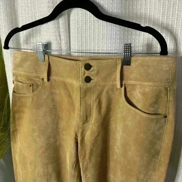 Boston Proper Women’s 10 Genuine Leather Suede Pants No Hem Wide Leg - Picture 2 of 14